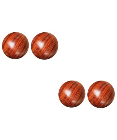 Lurrose 4 pieces solid wood massage ball Chinese health massage Chinese stress balls for health exercises baoding balls chinese wooden balls hand rolls mahogany ball