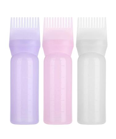 3 Colors Hair Dyeing Bottle Brush 160Ml Easy Use Applicator Bottle For Hair Dye With Scale Suit For Professional Hair Coloring Dye Hair Oiling Care Hair Bleach Home Diy Use(White)