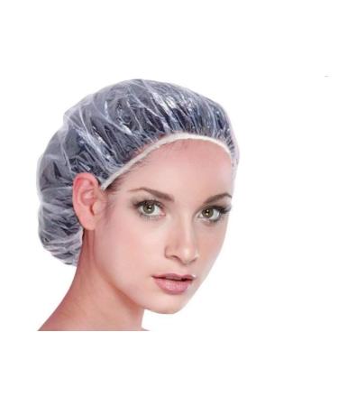Sowaka 15 Pcs Shower Caps Disposable Clear Waterproof Plastic Elastic Thick Hair Bathing Caps for Women Kids Girls Travel Spa Hotel Hair Solon Home Use Cleaning
