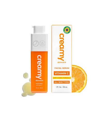 Creamy Vitamin C Face Serum 10% Vitamin C Vitamin C Serum for Glowing and Radiant Skin Even Skin Tone Prevent Premature Aging All Skin Types 1 fl oz/30mL