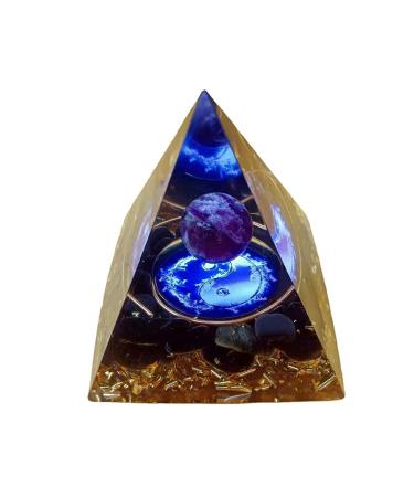 Orgone Pyramid Moonstone Crystal Ogan Crystal Energy Tower Nature Reiki Chakra Crushed Stone Jewelry Flower of Life Crystal Orgonite Pyramid Healing Chakra Pyramid