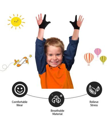 Kids Thumb Sucking & Nail Biting Stopper Gloves - Ages 8-14 (Black/Blue) 2 Pair - Buy Online on GoSupps.com