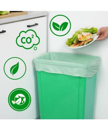 LUXAVILLE 13 Gallon/50 Liters Box of 60 Green Compostable Trash Bags - 30 Microns Medium Kitchen Garbage Bin Liners for Food Waste Home & Office - Buy Online on GoSupps.com