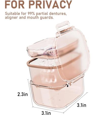 Prosthesenbox | Retainer Box & Cleaning Cup with Filter | Travel Storage for Prosthesis & Tooth Protection (Apricot) - Buy Online on GoSupps.com