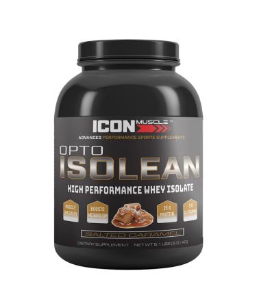 Icon Muscle Isolean Whey Protein Powder Salted Caramel 5 Pound