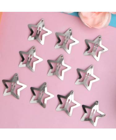10pcs Silver Star Hair Clips - Non Slip Metal Barrettes for Women, Girls, Kids - Buy Online on GoSupps.com