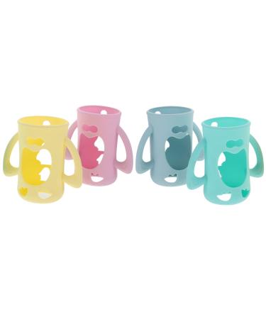 EXCEART Silicone Baby Bottles 4pcs Nursing Bottle Sleeves Baby Bottle Covers Silicone Baby Bottle Protectors Bottle Baby Bottle (Mixed Color) Infant Bottles Assorted Color 12X7CM