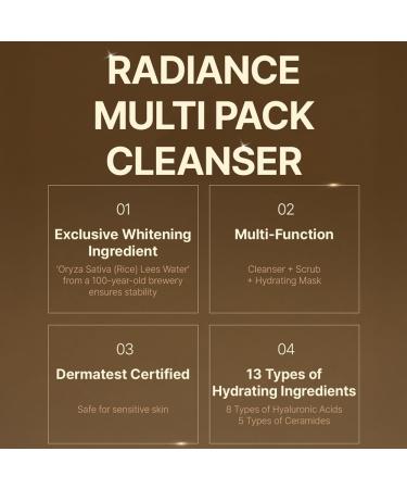 Elishacoy | MIIN SILOK Radiance Multi Pack Cleanser 2-in-1 Cleanser & Wash-Off Mask Gentle Exfoliating Facial Cleanser with Rice Lees & Vitamins Brightening & Hydrating 120g (4.23 oz) - Buy Online on GoSupps.com