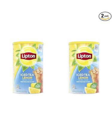 Lipton Iced Tea Mix, Lemon Tea, Sweetened Iced Tea, Makes 28 Quarts (Pack of 2)