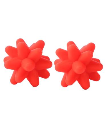 CLISPEED Elastic 2pcs Star Fitness Ball Foot Massager Sole Child Ice Hockey Silica Gel Power Tools 8x8cmx2pcs Redx2pcs