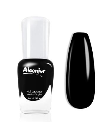 Black Nail Polish Classic Black Water-Based Nail Polish - Low Odor Non-Toxic nail polish Mysterious & Fashionable with Chip-Resistant Shine. Perfect for Formal Occasions. 0.28 Fl Oz.
