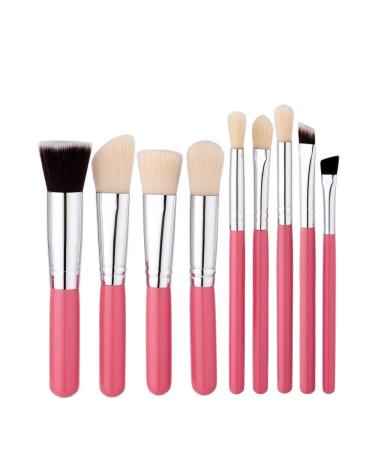 Set Makeup Brush Brushes Eye Kit Shadow pcs Cosmetic Blusher 9 Brush Lipstick Brush Applicator One Size Pink