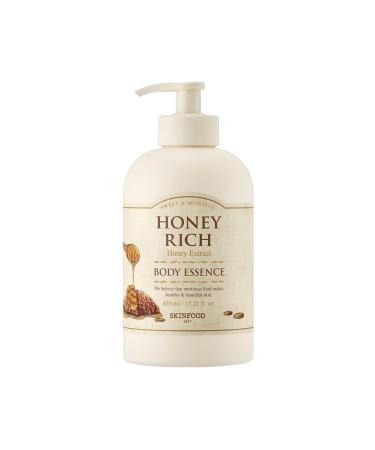 SKINFOOD Honey Rich Body Essence 450ml - Ultra hydrating body cream Nourishing skin Moisturizing body serum Mild and rich moisture - Body Essence for Men & Women (15.2 fl.oz.)