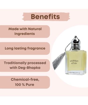 Attar 100% Natural Fragrance Hydro Distilled Alcohol Free Pure and Natural Long Lasting Premium Attar For Unisex Men & Women Organic Grade Base Paraben-free Sulphate-free (10 ML) (Saffron) - Buy Online on GoSupps.com