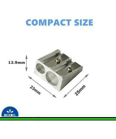 Wekoil Pencil Sharpeners Manual Twin Metal Dual Sharpening Blade Double Holes Rectangular Pencil Sharpener for Colored Graphite Pencils Crayons Jumbo Pack of 4 Silver P-B - Buy Online on GoSupps.com