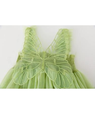 PythJooh Baby Girl Tulle Dress - Toddler Sleeveless Butterfly Wings Tutu Princess Dress for 2-3 Years | Daisy Stars Sundress with Flowers Green - Buy Online on GoSupps.com