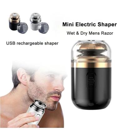 Mini Electric Travel Shaver for Men | Rechargeable Portable & Washable Rotary Razor - Close Shave Beard Trimmer (Black - Buy Online on GoSupps.com