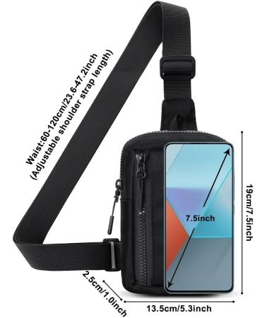 Dongker Sling Crossbody Bag - Waterproof Small Shoulder Bag for Men & Women | Adjustable Straps Perfect for Hiking Traveling Climbing - Black - Buy Online on GoSupps.com