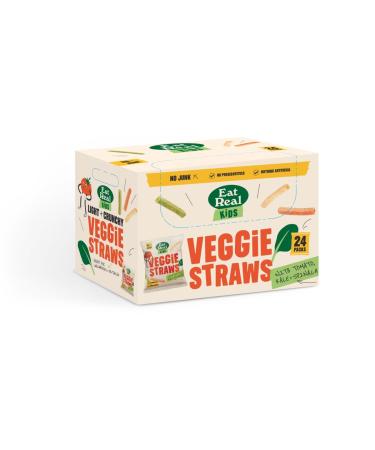 Eat Real Kids Veggie Straws Multibox 24 x 20g Tomato Spinach and Kale Healthy Gluten-Free Snack Option Perfect Addition to All Lunchboxes & After School Snack