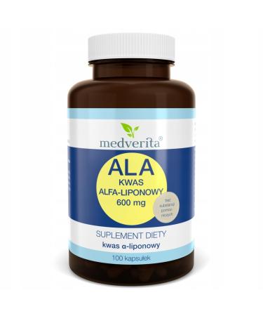 MEDVERITA Medverita - Alpha-lipoic acid 600 mg - Lipid and carbohydrate metabolism - Dietary supplement - 1 capsule per day -