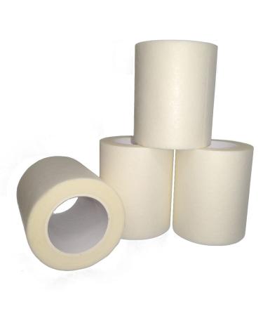 Paper Medical First Aid Surgical Tape 2 x 10 Yards Pack of 4 Rolls Lightweight Breathable Microporous Self Adhesive Latex Free Hypoallergenic Bandage and Wound Dressing Tape - 2 inch