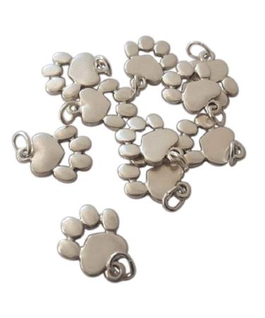 Paw trailer dog and cat silver gold -plated.10 paw supporters for DIY creations: clothing decorations accessories fashion jewelry jewelry chain bracelets favors.Charms H 1.6 cm