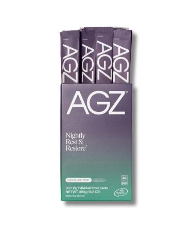 AG1 AGZ Sleep Drink 30-Count Calming Sleep Aid Powder + Frother Melatonin-Free Nighttime Blend with Magnesium Ashwagandha Saffron & Valerian Herbal & Adaptogen Drink Mix (Chocolate Mint)