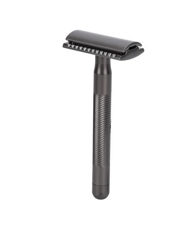 Double Edge Safety Razor for Men - Portable Zinc Alloy Brass Handle Shaving Razor | Perfect Birthday Gift | Home Salon Essential (Black) - Buy Online on GoSupps.com
