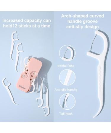 Portable Travel Tooth Flap Organizer with 36 Dental Floss Picks - Cool Cooling & Travel Essentials | Discreet Storage in White Pink & Green - Buy Online on GoSupps.com