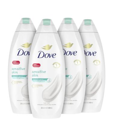 Dove Hypoallergenic Body Wash To Moisturize Sensitive Skin Body Wash For Sensitive Skin Sulfate and Paraben Free, 22 Fl Oz (Pack of 4)
