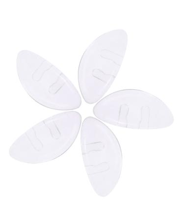 Healifty 10 Pairs Silicone Nose Pads Anti-Slip Bridge Soft Nose Pads for Eyeglasses (Transparent)