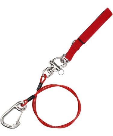 VGEBY Freediving Lanyard Safety Rope 316 Pro Stainless Steel Clip with Dive Wristband - Red - Buy Online on GoSupps.com