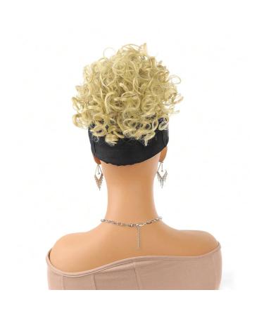 Dirty Messy Bun Short Curly Ponytail Extension | Synthetic Hair Scrunchy Big Bun with Clip - Gold - Buy Online on GoSupps.com