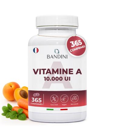 Bandini Vitamine A 10.000 I.U. (3000 g) 365 Micro Comprim s (+1 an) Ac tate de r tinyle hautement dos 1 Comprim /3 Jours Pour Yeux Peau Syst me immunitaire Alternative aux gouttes et g lules