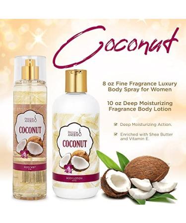 Luxury Home Spa Gift Set: 10oz Deep Moisturizing Body Lotion & 8oz Fine Fragrance Mist - Perfect Self-Care Combo for Women & Girls (Coconut - Buy Online on GoSupps.com