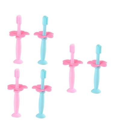 Minkissy 6 pieces silicone toothbrush children toothbrush bamboo toothbrush finger toothbrush children's toothbrush toothbrush oral care toothbrush soundproof