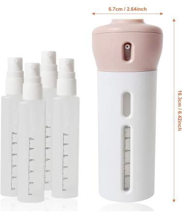 Chiveenido 4-in-1 Travel Dispenser Set | Refillable Shampoo & Toiletry Bottles - Pink & Gray - International Shipping - Buy Online on GoSupps.com