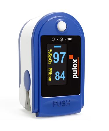 Pulse Oximeter PULOX PO-200 Solo - Blue Finger Pulse Oximeter for Accurate Pulse & Oxygen Saturation Measurement International Shipping Available - Buy Online on GoSupps.com