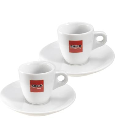  Aiello Cafe Aiello Special Box 4 x 250 g Classic Soft Pack Medium Roast in a Protective Atmosphere with Rescue Valve and a Pair of Hard Porcelain Cups with Saucers - Buy Online on GoSupps.com