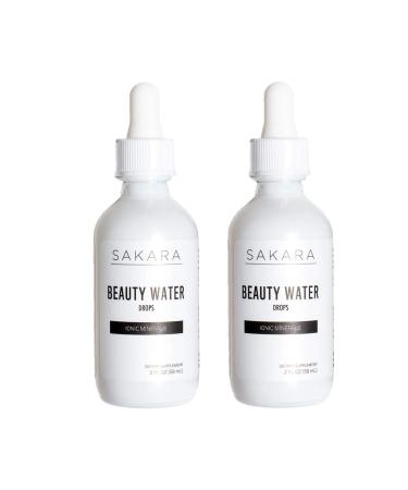Sakara Beauty Water Drops 2-2oz Bottles (60 Servings) | Ionic Trace Minerals for Hydration Collagen and Keratin Support Balances pH Lowers Inflammation Vegan Plant Based