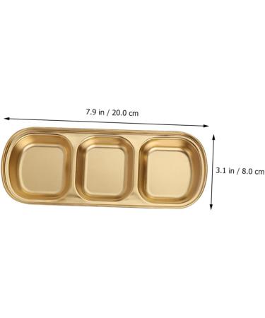 Milisten 3pcs Seasoning Dish Korean Seasoning Plate 304 Stainless Steel 20x8cm Gold - Buy Online on GoSupps.com