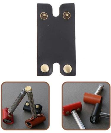 Leather Razor Head Cover | Portable Shaver Head Protective Case | Durable Safety Razor Protector for Travel | Black - Buy Online on GoSupps.com