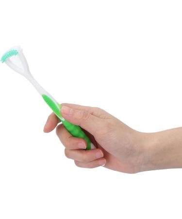 Premium Green Tongue Brush for Fresh Breath | Flexible Long Handle Oral Health Tool for Adults - Buy Online on GoSupps.com