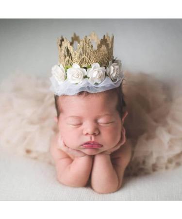 Amosfun Baby Birthday Crown Flower Princess Tiara Headband 1st Birthday Hat Party Hairbands Hair Accessories for Birthday Baby Shower Party Supplies (Red) - Buy Online on GoSupps.com