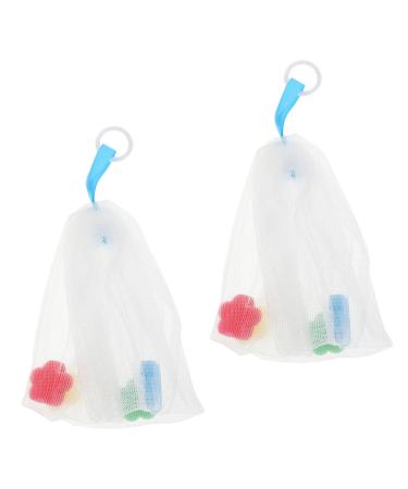 Baluue 2pcs Foaming Net Soap Foam Face Clean Face Wash Bath Foaming or White