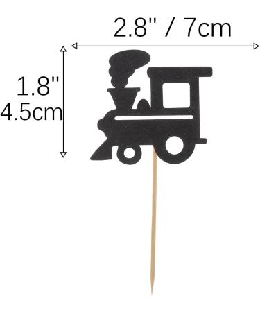48 Pcs Black and Gold Glitter Train Cupcake Toppers - Chugga Chugga Two Two Birthday Party Decorations for Kids Baby Shower Party Picks 48pcs Train Cupcake Black - Buy Online on GoSupps.com