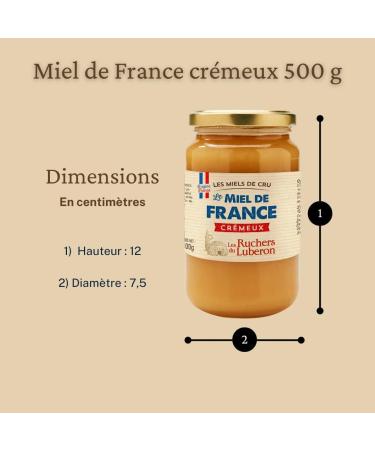 Les Ruchers du Luberon - Creamy French Honey 500g - French Raw Honey - Natural - Unfiltered - Unpasteurized - Naturally Cryst - Buy Online on GoSupps.com