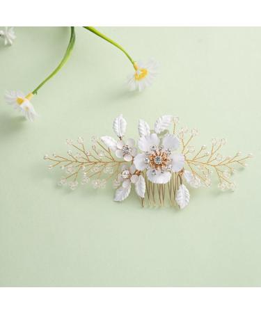 Beavorty Wedding Bride Hair Comb Bride Hair Accessories Wedding Hair Accessories Bridal Hair Accessories Flower Hair Side Comb Decorative Hair Comb Pearl Metal Manual Dinner Party White - Buy Online on GoSupps.com