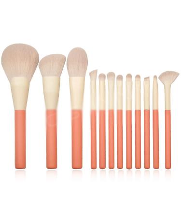 12 Piece Wood Handle Makeup Brush Set - Perfect for Concealer Eye Shadow Blush & Powder | International Shipping Available - Buy Online on GoSupps.com