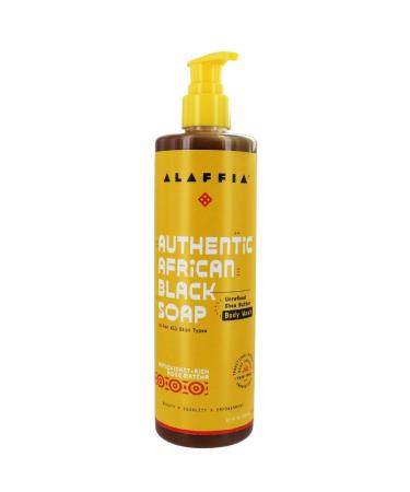 Alaffia Authentic African Black Soap Body Wash Rose Matcha 12 fl oz (354 ml)